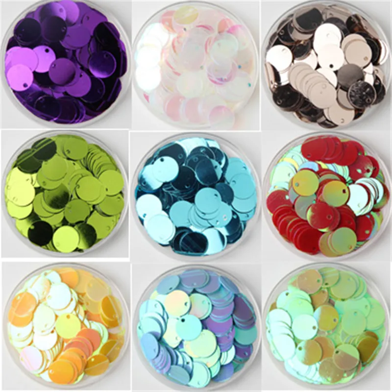 Sequin 10/15/20/25/30mm PVC Flat Round Loose Sequins Paillettes Sewing Wedding Craft Accessories Lentejuelas Para Coser 10g