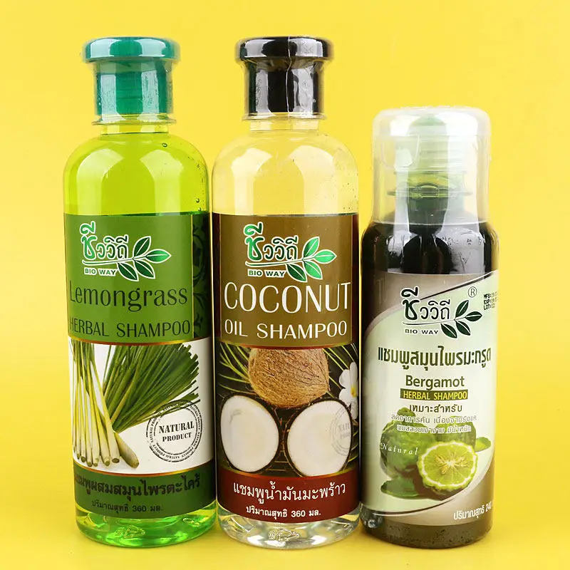 

Тайский шампунь Bio Way с лемонграссом и кокосовым маслом, с бергамотом, травяная формула для ухода за кожей головы и волосами