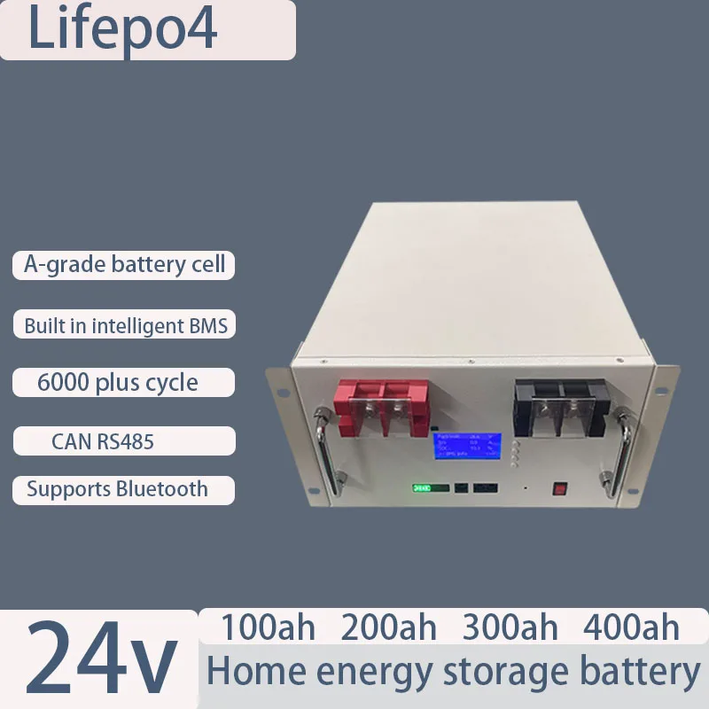 

24V Lifepo4 Battery 100Ah 120Ah 150Ah 180Ah 200Ah 280Ah 300Ah 400Ah Lithium Batterie with CAN RS485 for 2KW 3KW Solar System