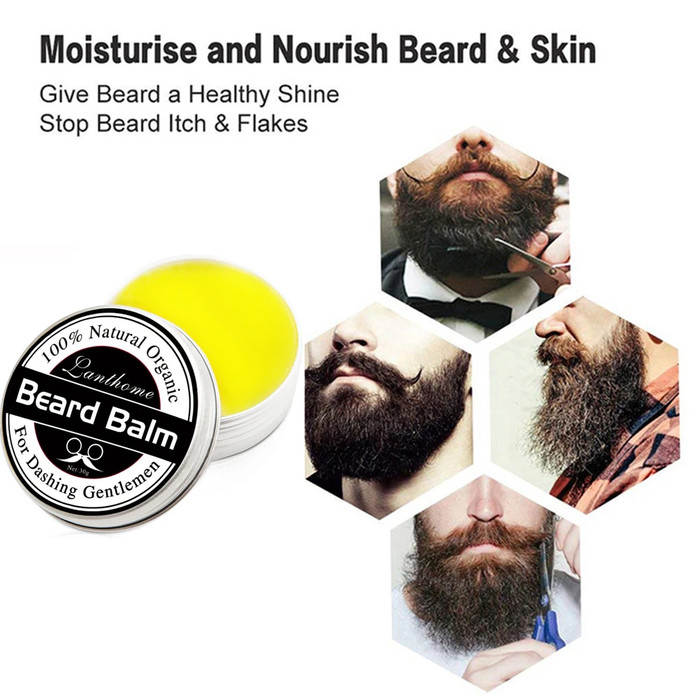 1 pz uomo naturale barba olio balsamo baffi cera per lo Styling cera d\'api idratante levigante Gentlemen cura cura cura dello Styling della barba