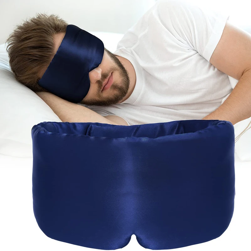 Luxury Real Silk Portable Travel Sleep Eye Mask Thicker Rest Aid Soft Cover Eye Patch Eyeshade Sleeping Mask Case MR080