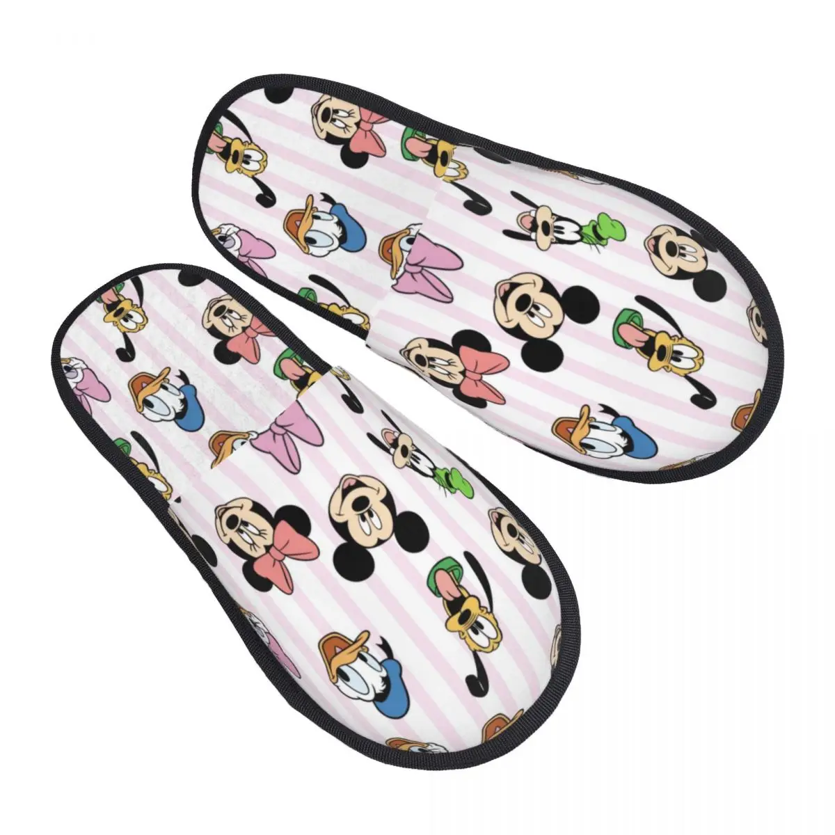 

Женские домашние тапочки с индивидуальным принтом Микки и Минни Маус, уютные, теплые, с эффектом памяти, пушистые, для дома