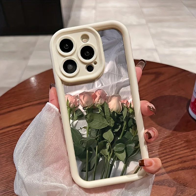 Realistic rose ins simple mobile phone case for  IPhone 17promax 16 15 14 13 12 11 Plus Pro Max Plus