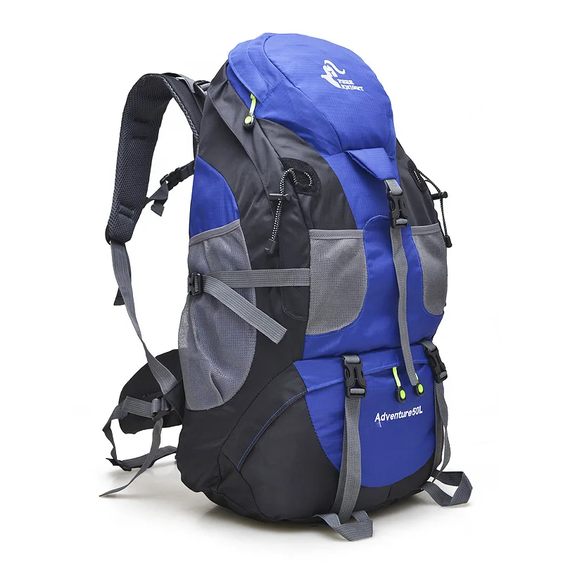 2024 Blue Ultra Light Outdoor Sports Backpack for Men and Women Hiking Sports Travel Mountaineering 50L