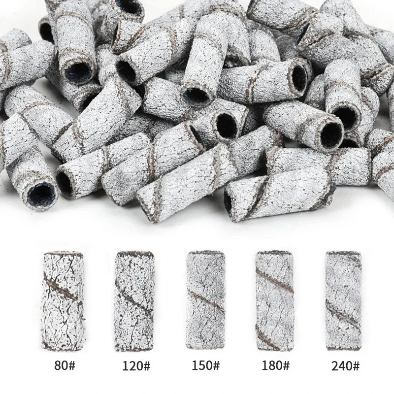 60/50Pcs 3mm Mini Nail Sanding Bands Electric Machine Nail Drill Bits UV Gel Acrylic Polish Remover Nails Accessories Tool