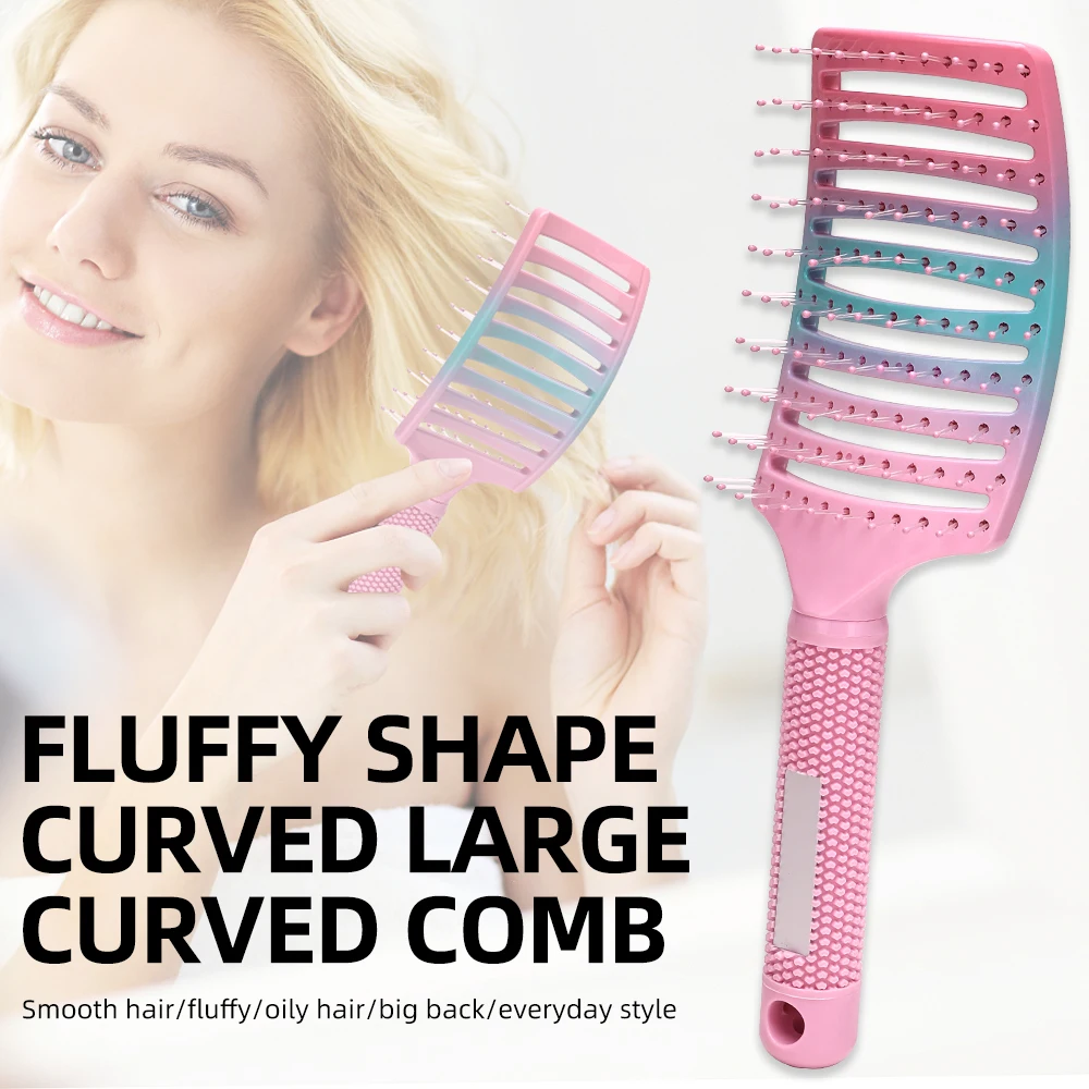 

Salon Hairdressing Comb Bristle Girls Scalp Massage Combs Professional Wet Curly Detangle Hair Brush For Barber Styling Tools