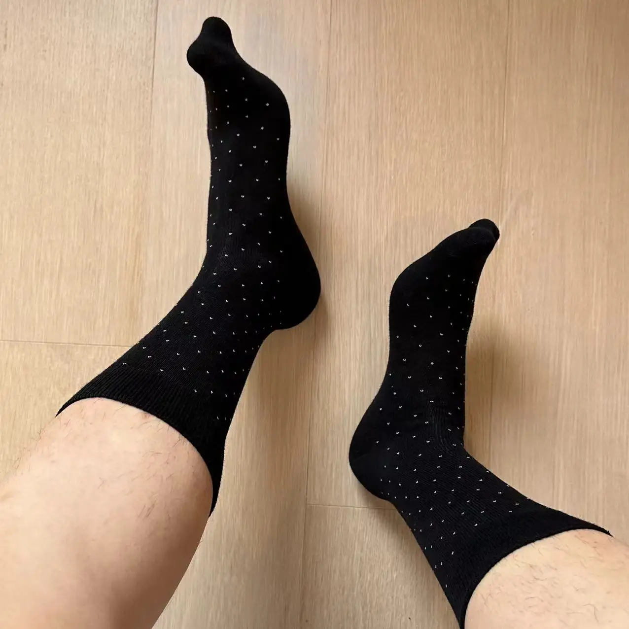 Men’s stockings business socks men’s gentleman socks solid color polka dots stockings long-staple cotton men’s fo