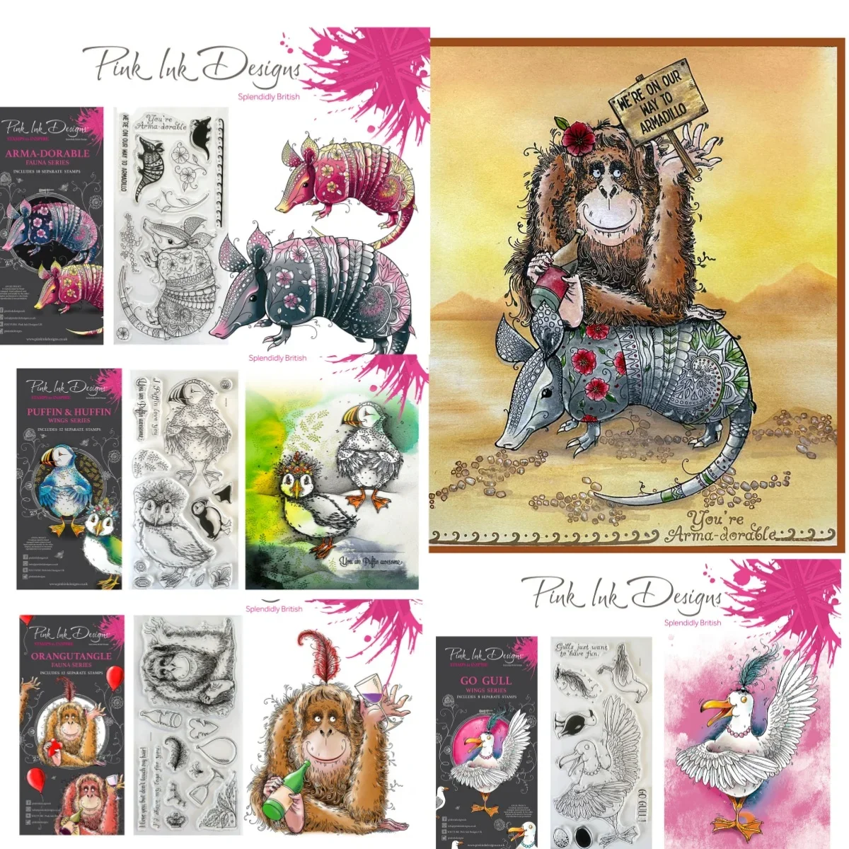 

Puffin Huffin Orangutang Go Gull Armadillo Clear Stamp DIY Scrapbook Embossed Handcraft Paper Card Album Craft Supplies Die