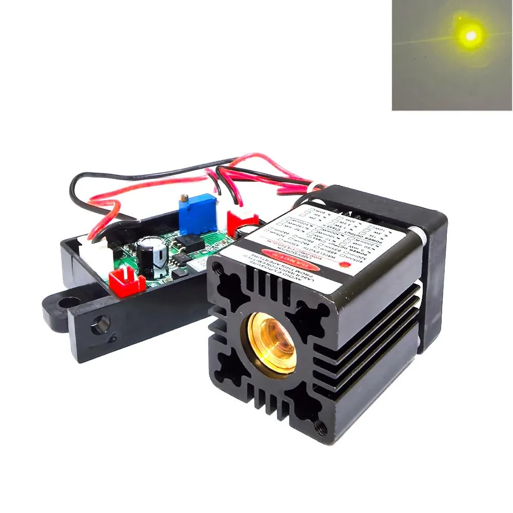 1pc 571nm 20mW Lemon Yellow Dot Laser Diode Module Driver 12V w/ TTL