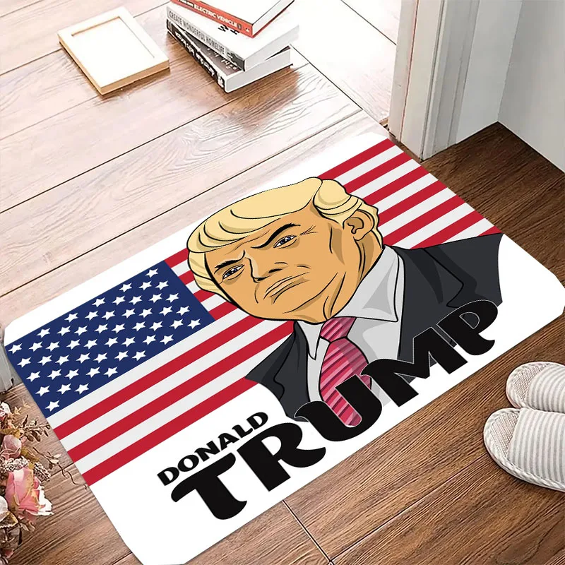 Bathroom Floor Mats Make america great again Donald Trump Cartoon Kitchen Living Room Carpets Doormat Entrance Door Balcony Rug