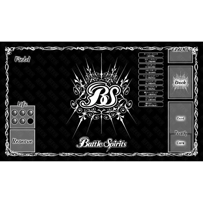 

600x350mm BattleSpirits Black Standard Single Player Duel Plate Battle Playmat 2mmStitched Edge BS Rubber Board Game Card Mat