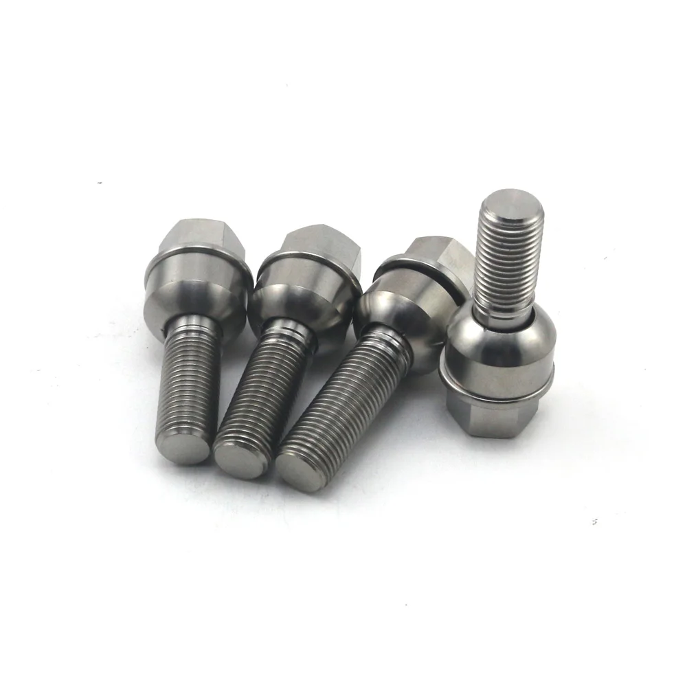 One Piece High Performance Gr.5 Titanium Lug Bolts M14*1.5 with Cone Seat Spacer