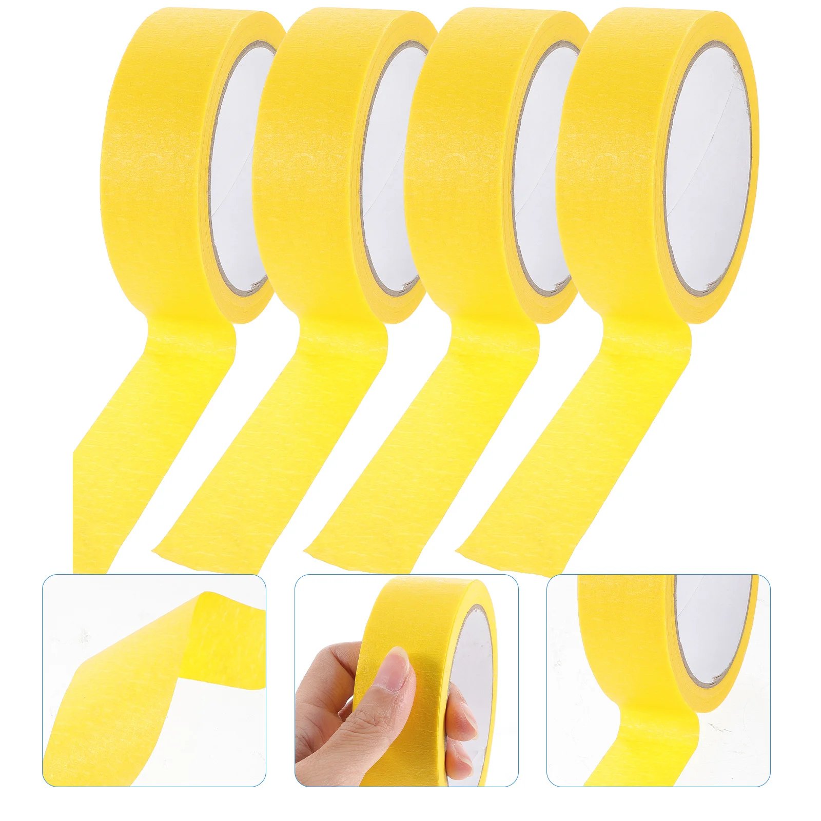 أشرطة فنية ذاتية الصنع مكونة من 4 لفات من شريط لاصق لطلاء النوافذ الزجاجية على الحوائط الجافة الخشبية، شريط لاصق جيدًا سهل التقشير