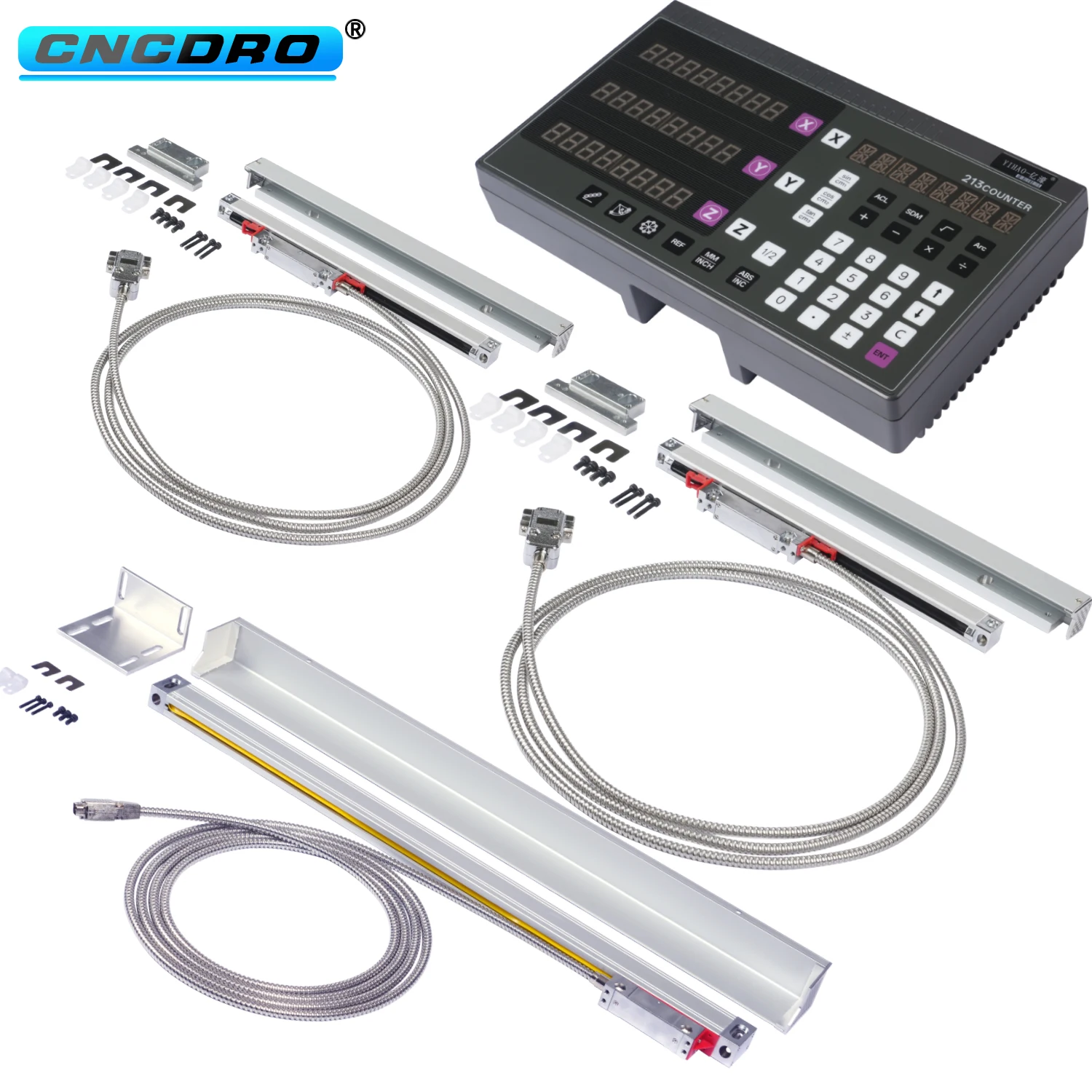 YAK-213 2/3-Axis Digital Display Precision Linear Scale Displacement Measuring  Tool Stable Optical Linear Encoder Special