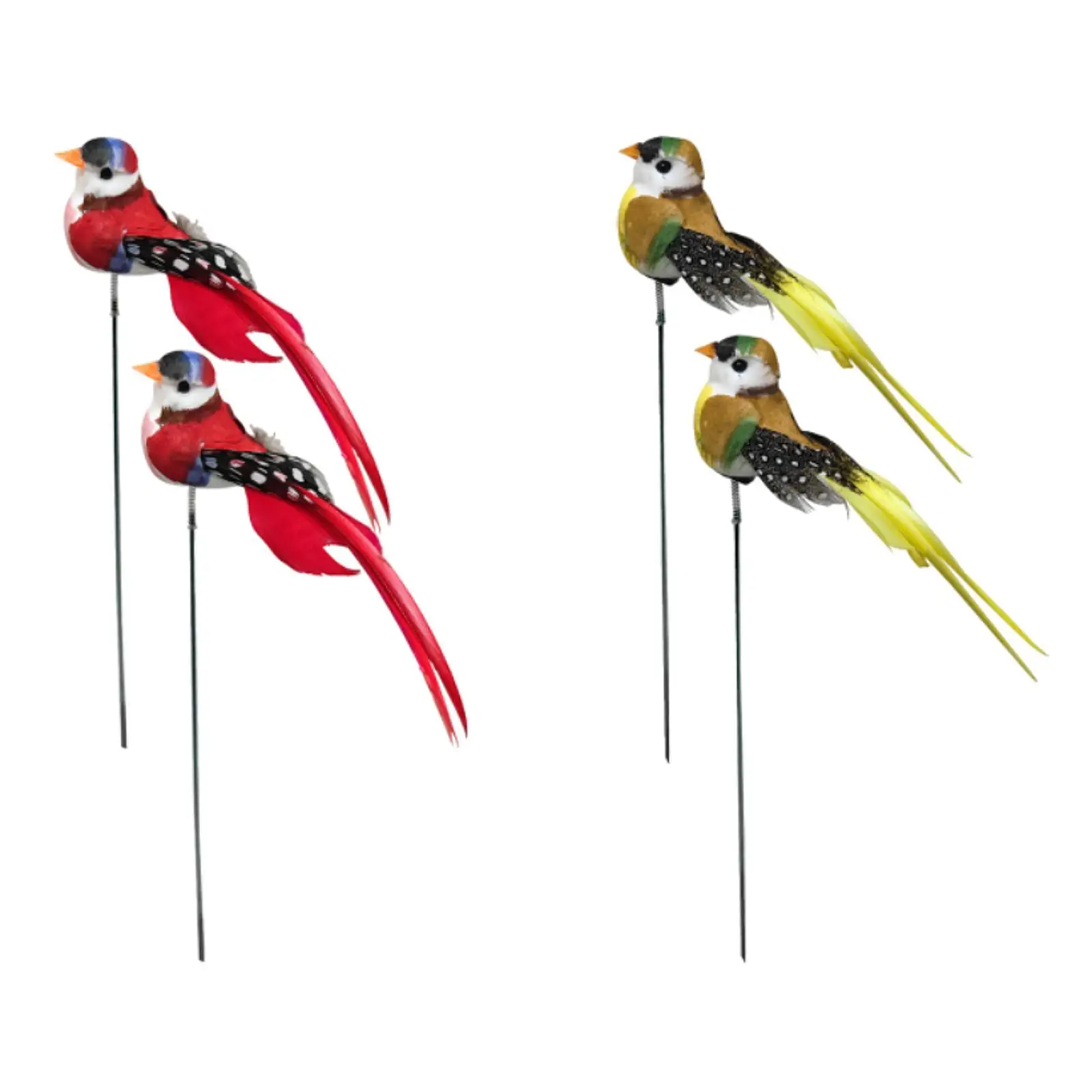 2 Pieces Birds Garden Stakes, Bird Decor, Bird Decoration, Lifelike Bird Statue, Outdoor Lawn Ornament for Patio Home Path