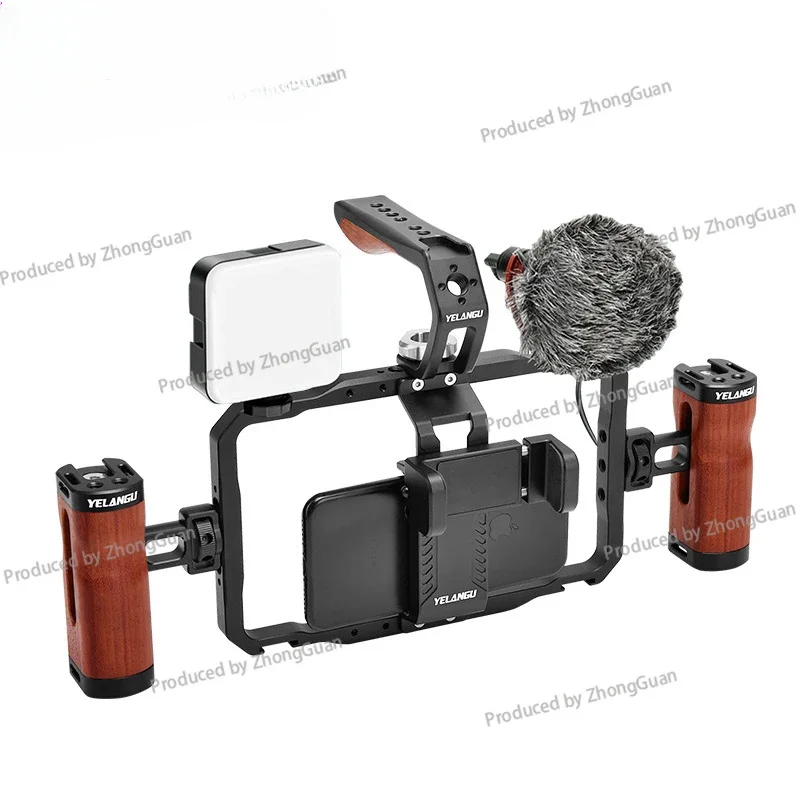 Mobile Phone Rabbit Cage Set, Live Photography, Video Recording, Video Shooting Kit, Double Handle, Portable and Universal