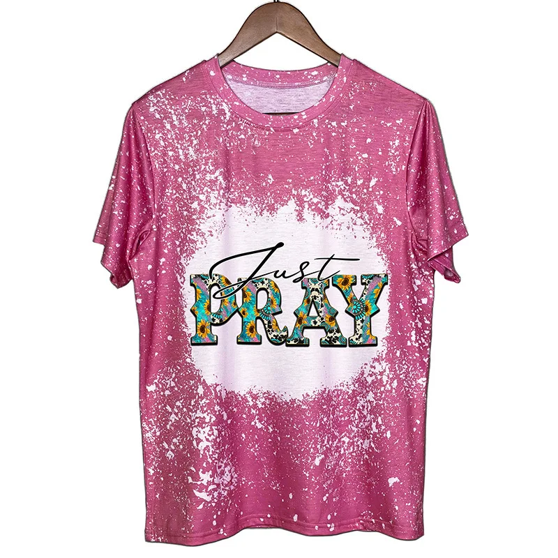 

Summer PRAY English Printed Short Sleeved Women's T-Shirt