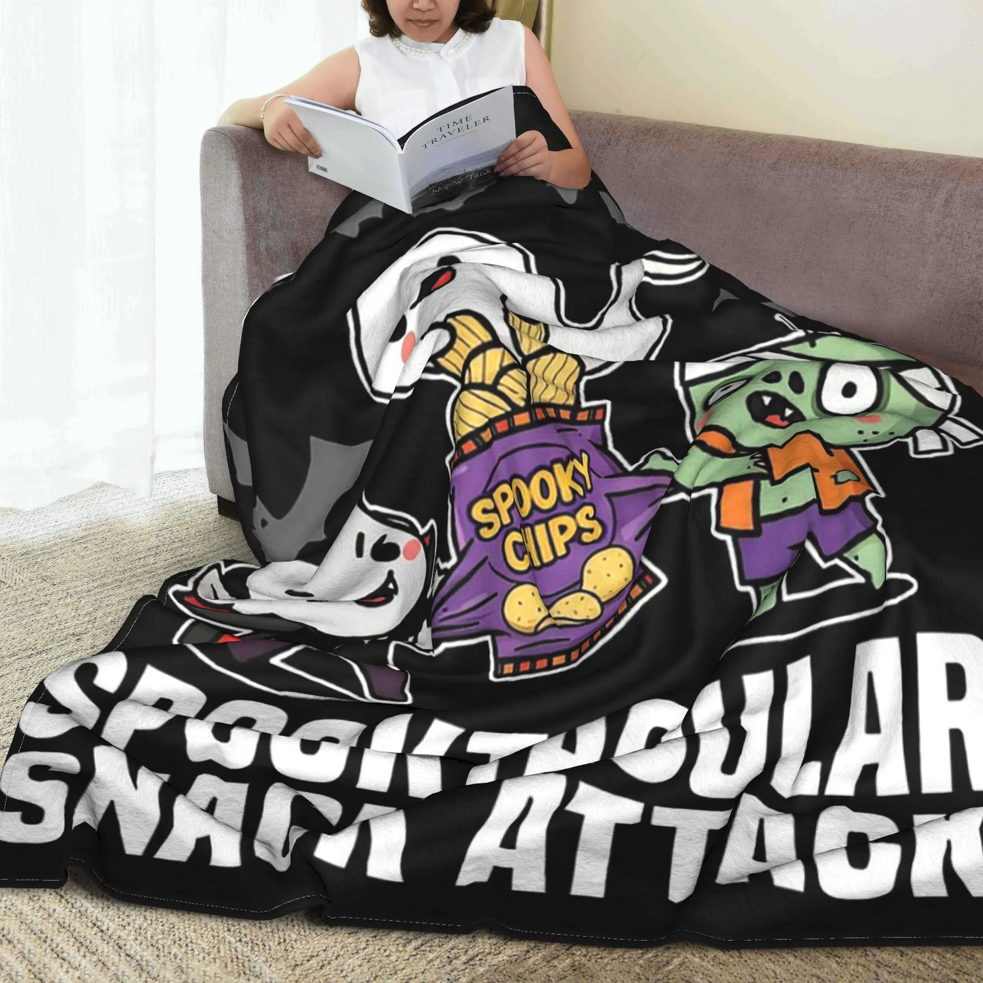 

SPOOKTACULAR SNACK ATTACK - HALLOWEEN Blanket Breathable Fleece Throw Blanket for Home Bedroom Outdoor Throws Bedspread Quilt