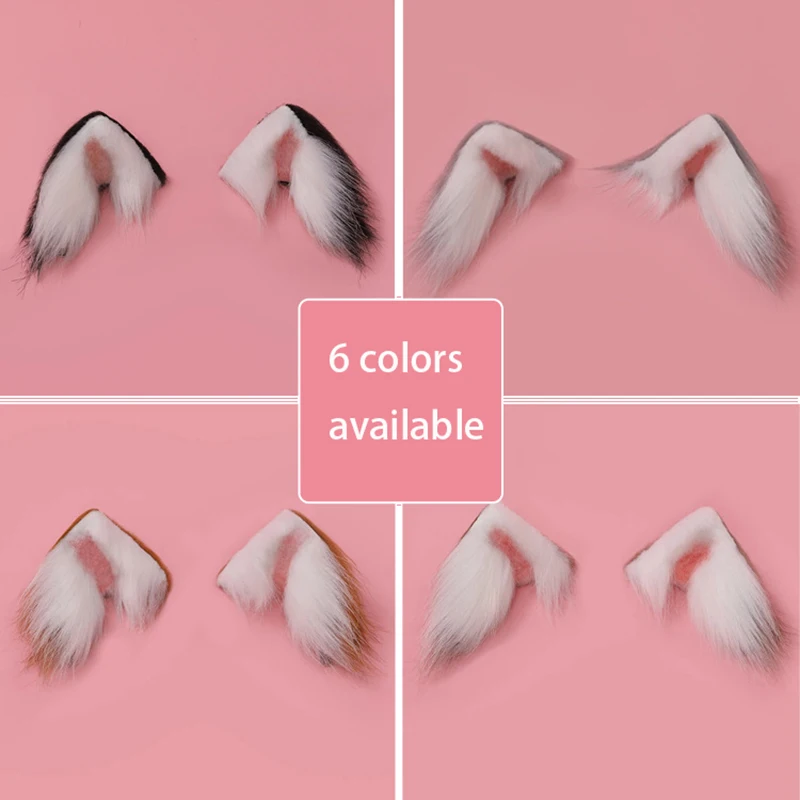 Cerceaux de cheveux d'oreille en fourrure de renard de chat Cosplay pour filles, bandeau Lolita Anime, accessoires de cheveux, pince à cheveux d'oreille, fête de nuit, mignon