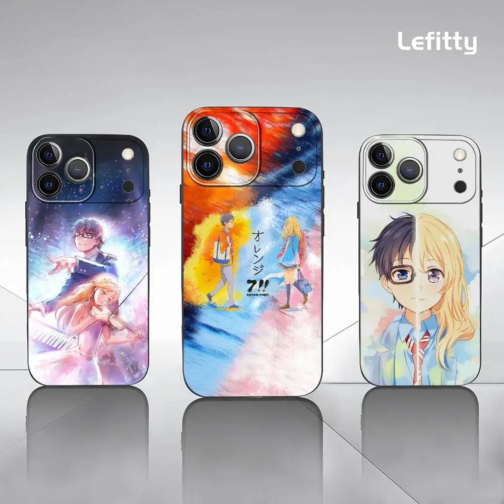 

Your Lie In A-Aprils Lover Phone Case For IPhone 17 16 15 14 13 12 11 Pro Max Plus Mini Black Frosted Soft Shell Funda