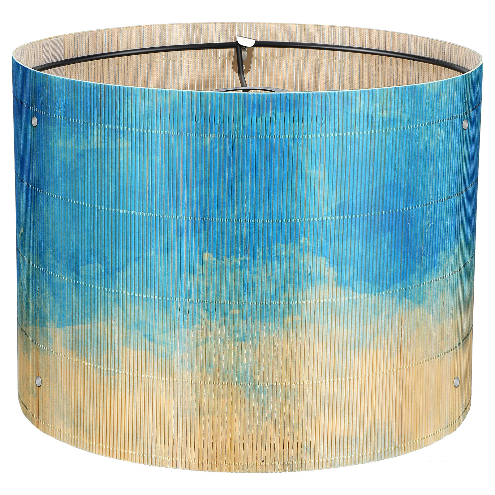 

Bamboo Lamp Shade Watercolor Printed Soft Light Effect Pendant Lampshade for Home Decoration Vintage Style Bamboo Lamp Shade
