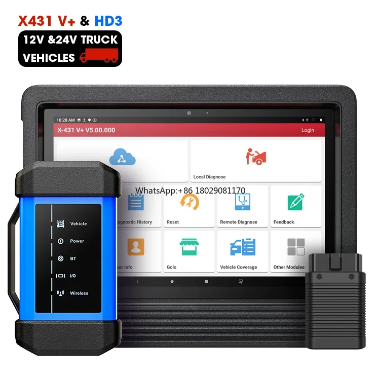 

2023 v+ v plus hd3.0 bt monitor adeptar creader crp vii bidirectional 12 and 24 volts scanner car diagnostic set tool