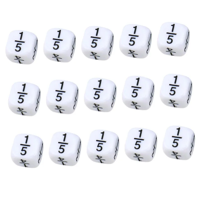 10 個の分数サイコロ 16 ミリメートル数学操作教室用品教育学習リソースおもちゃ子供男の子女の子のため