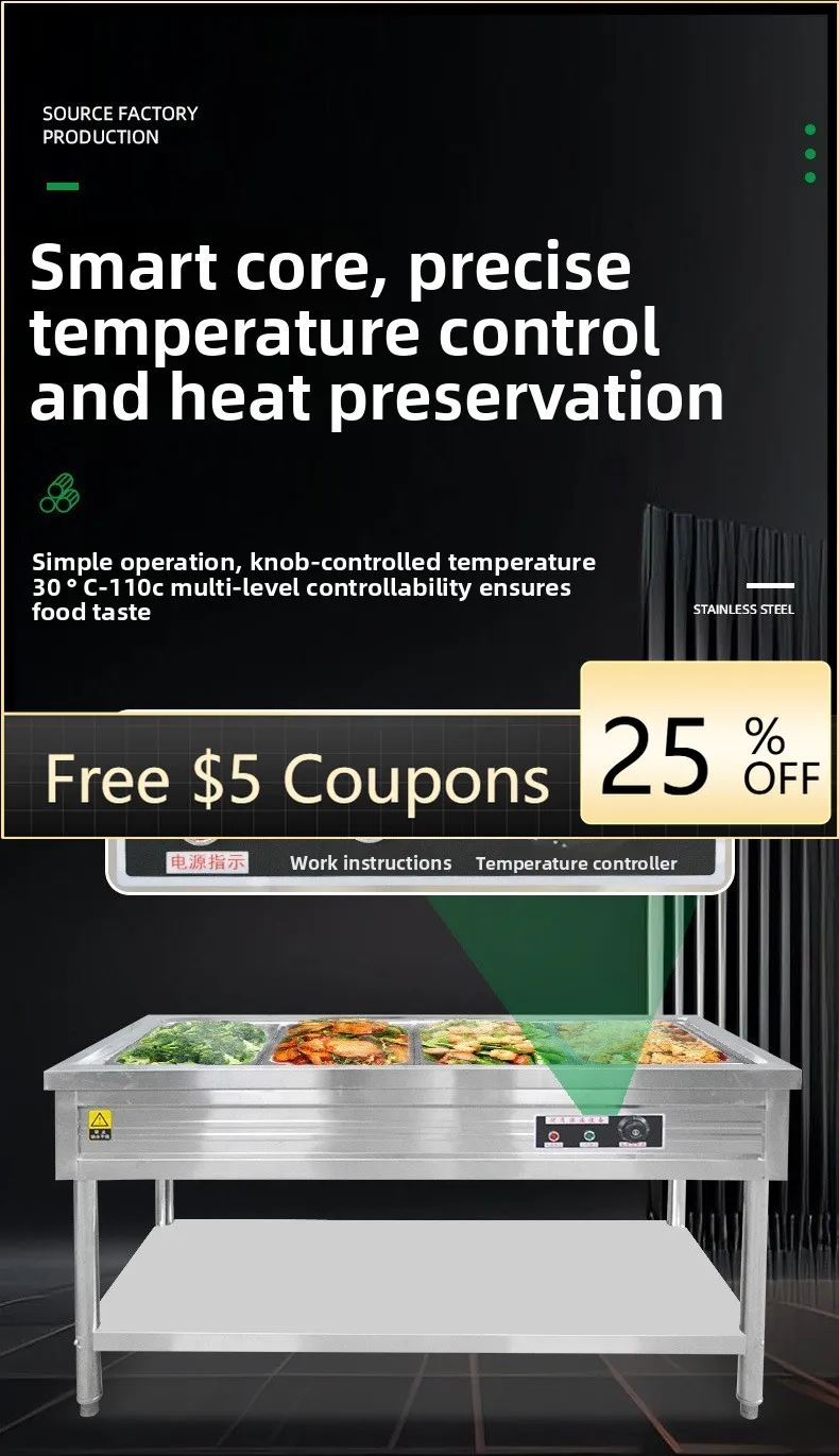 

ZZ Insulated Stainless Steel Electric Heating Fast Food Cart Buffet Insulation Oven Stall Constant Temperature