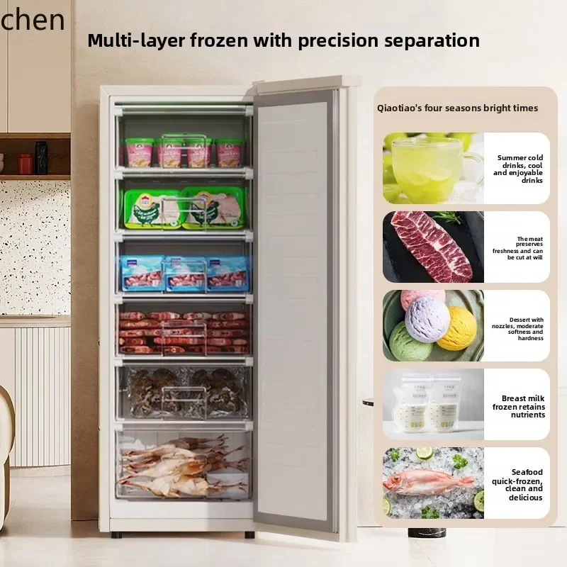 

vertical freezer household full freezer refrigerator small milk storage fresh first-class energy efficiency