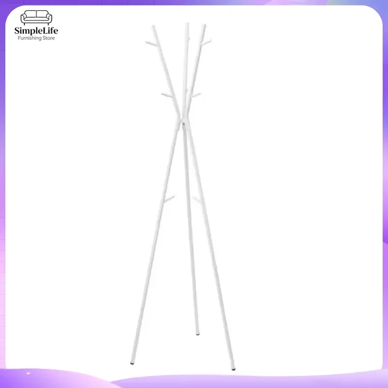 Modern Metal Coat Rack Floor Standing Clothes Hanger with Hooks for Bedroom Living Room Entryway Hallway Heavy Duty Garment