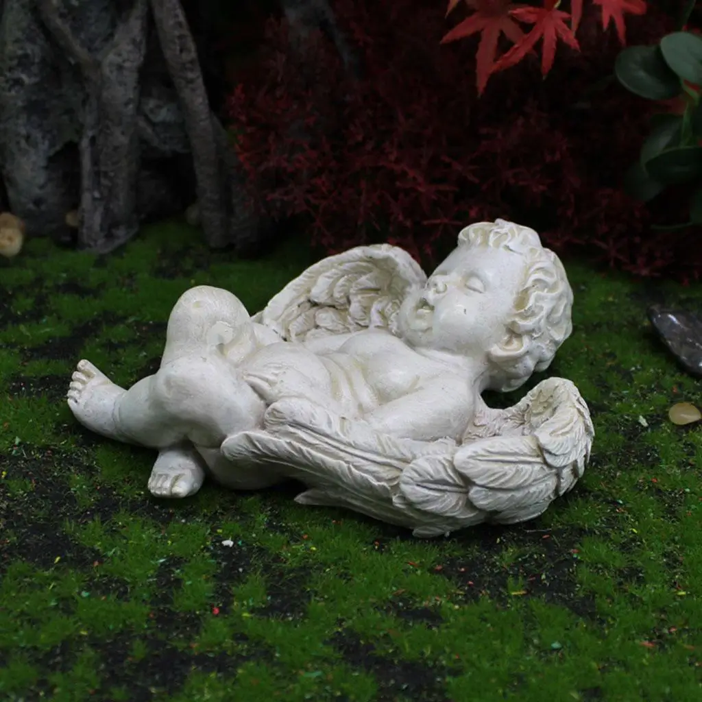 

Resin Angel Cherubs Statue Memorial Sculpture indoor e outdoor Desktop Decor