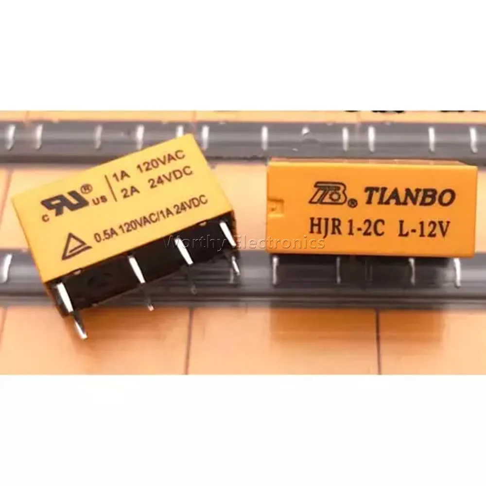 Free Shipping 10PCS/LOT 12VDC 2A 8PIN Relay HJR 1-2C L-12V