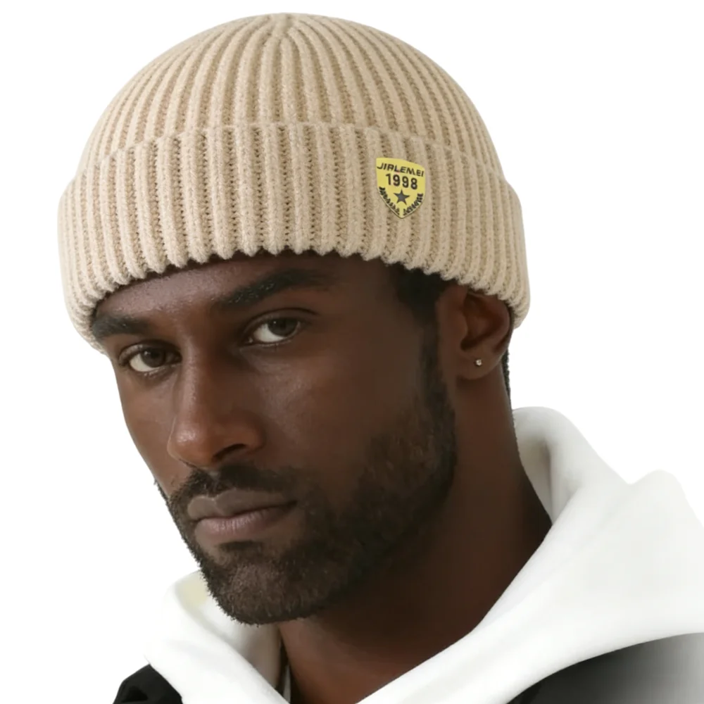 Knitted Hats for Men Women Roll Up Edge Skull Melon Cap Winter Spring Solid Warm Landlord Casual Hip Hop Beanie Hat