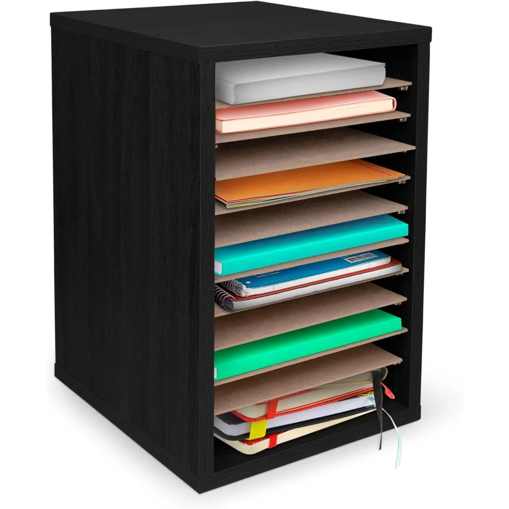 

Classroom mailbox, 11-compartment wooden mail organizer, vertical desktop sorter with slots, with movable shelves