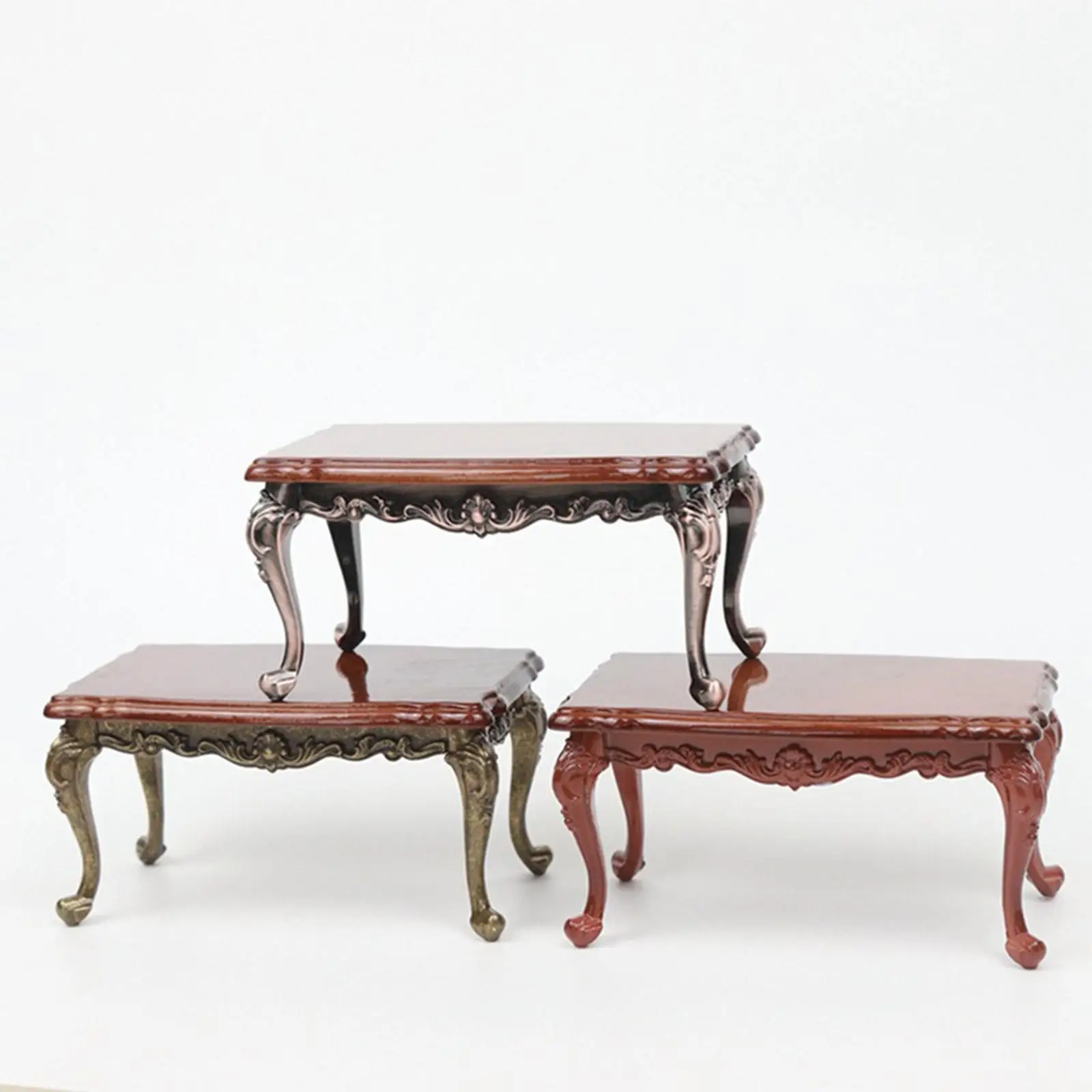 1:12 Mini Wooden Desk Miniature Furniture Table for Home Bedroom Living Room Small