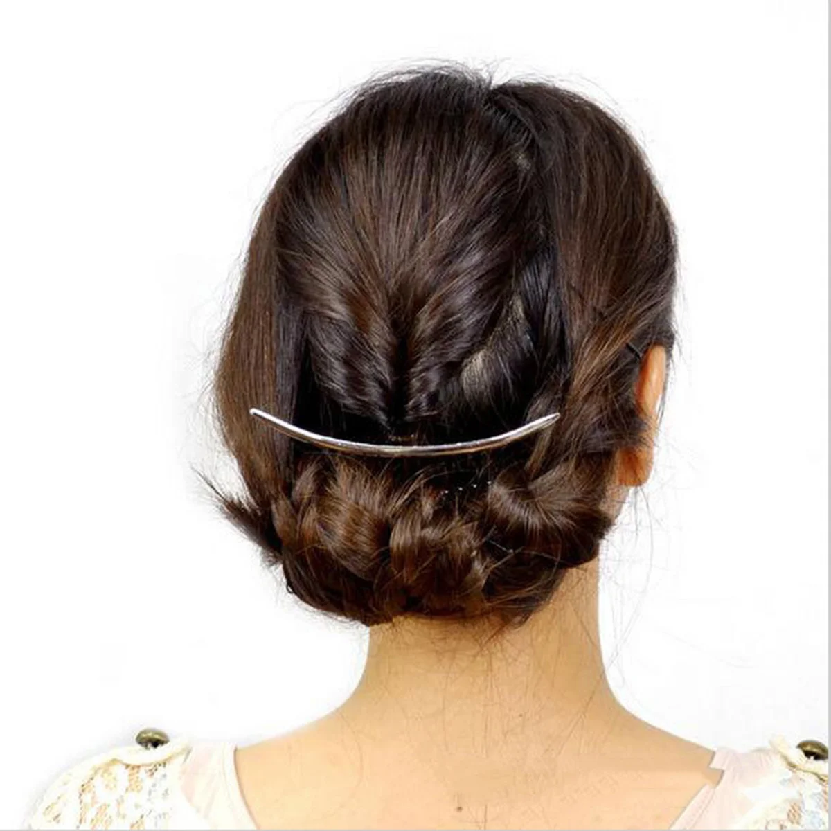 

Hair Comb Silver Straight Teeth Slide Hairclip For Women Girls Daily Use Bridal Side Comb Pin Simple Design