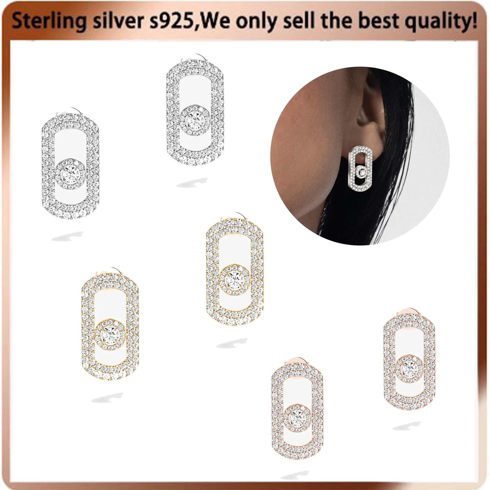 

Classic sliding earring card home with a luxurious and light luxury feel