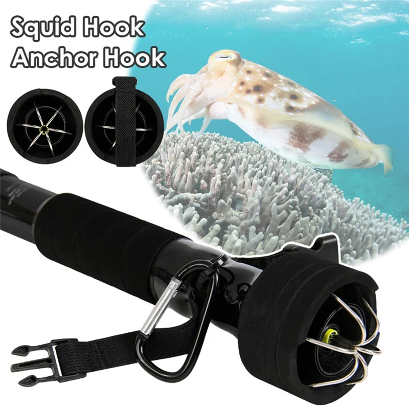 

Squid Gaff Anchor Hook Six Hooks Carbon Steel Squid Hook Telescopic Sea Fishing Gaff Octopus Cuttlefish Bar Tip Hookabht