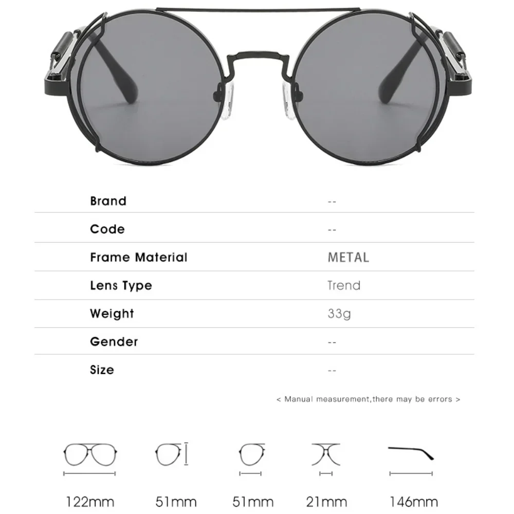 Steampunk Sunglasses Brand High Quality Men and Women Retro Round Pc Frame Sunglasses image 5