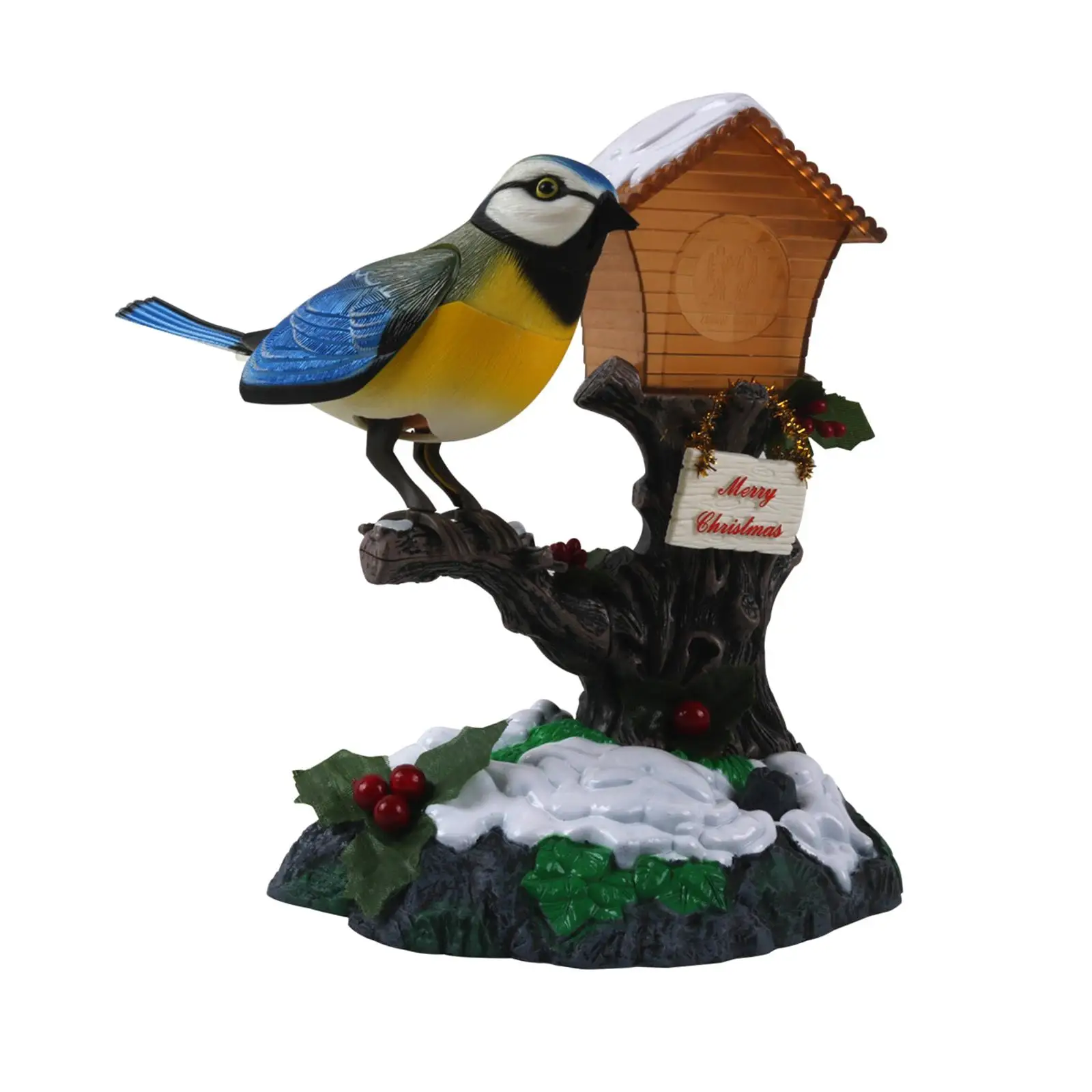 Sound Activated Chirping Bird, Operated Talking  Bird Toy for   Ornaments