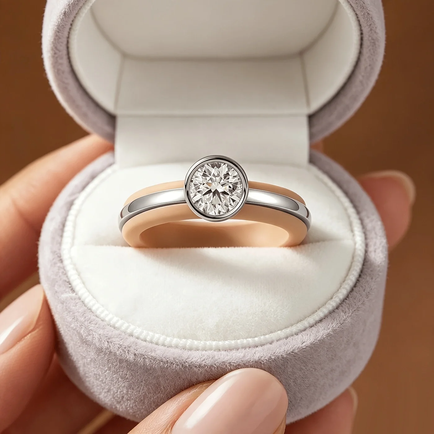 Single Round CZ Khaki Silicone Ring,Sweatproof Waterproof Wear‑Resistant,Pressure Relief Women Ring For Outdoor Sports