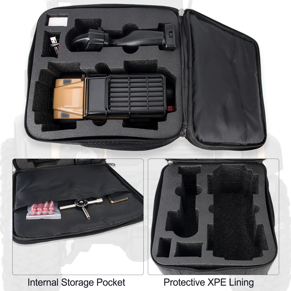 1/24 1/18 RC Crawler Car Outdoor Backpack Storage Bag Carrying Case Shoulder Bags for RC Car SCX24 TRX4-M Defender Bronco Parts