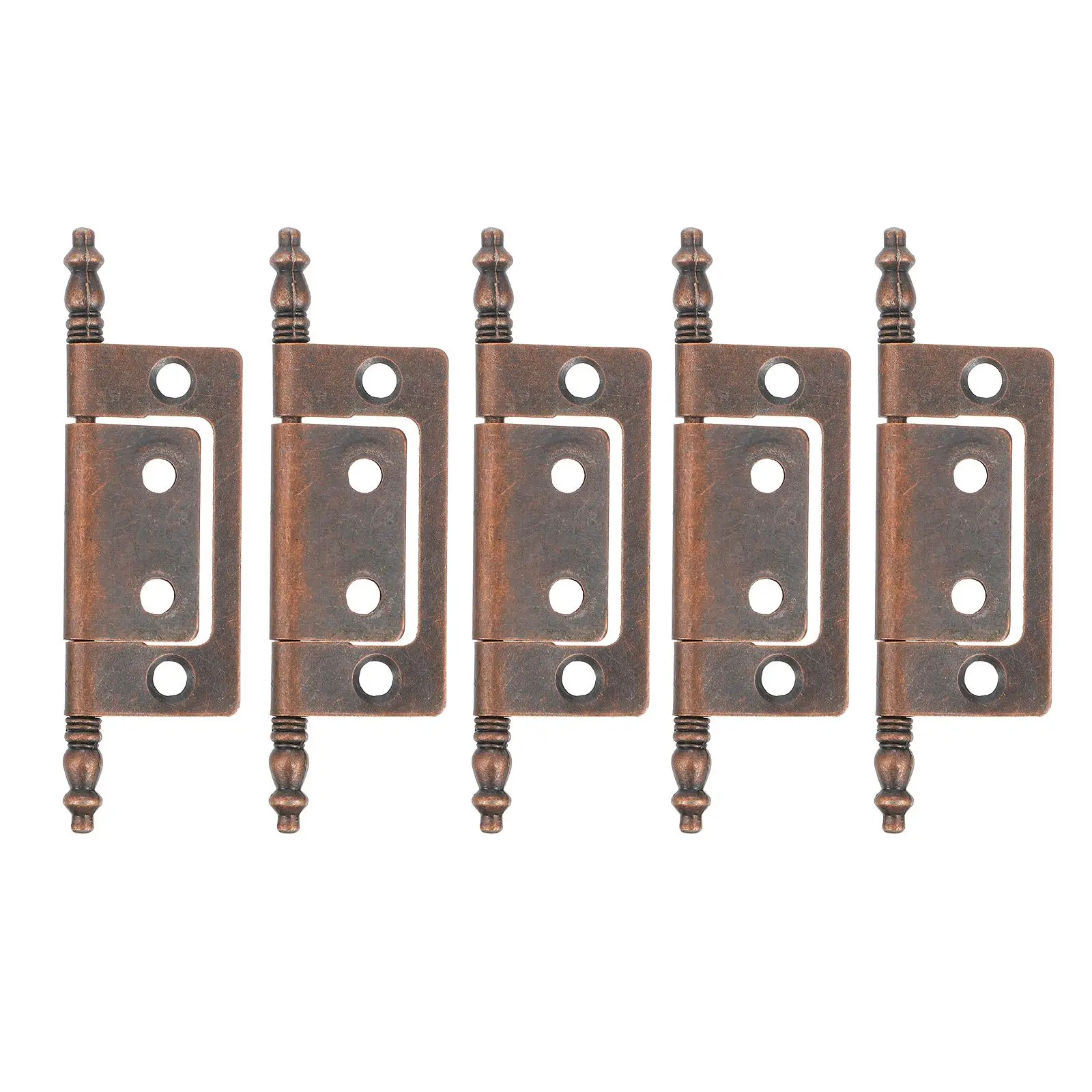 Bisagras de 5 uds para puertas de madera, bisagra de puerta de muebles Vintage, bisagras de armario de cocina, bisagra de cabeza de corona de puerta de gabinete con