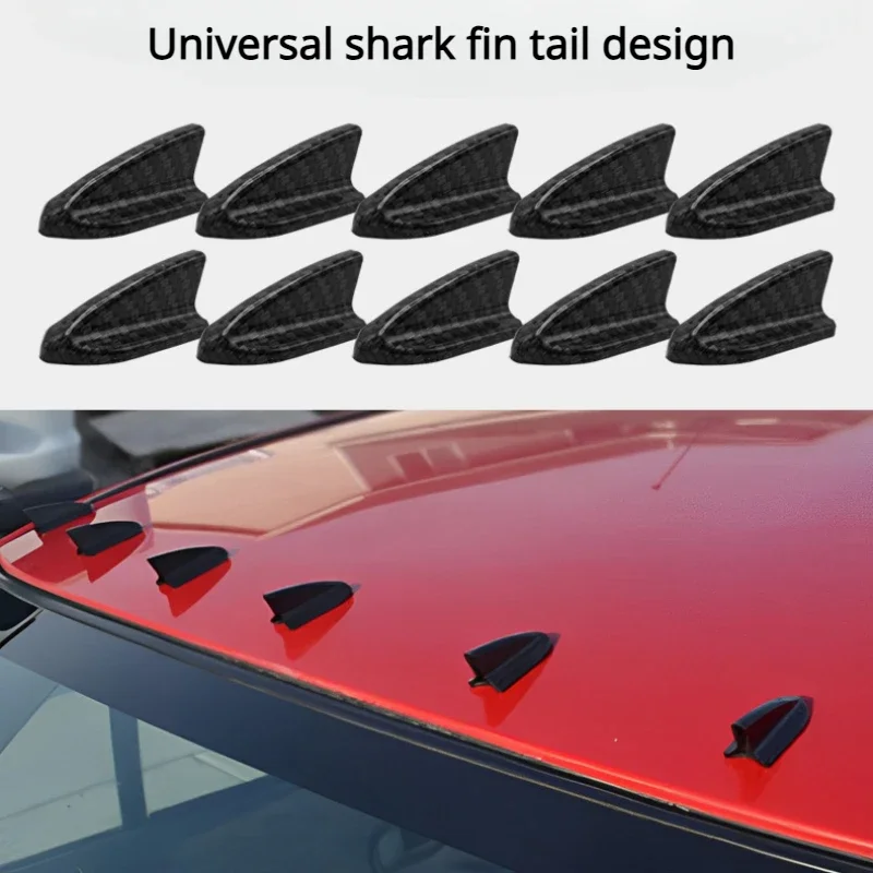 6pcs Car Roof Shark Fins Spoiler Wing Kit Weatherproof Car Roof Spoiler Bumper Spoiler Car EVO-Style Shark Fin Vortex Generator