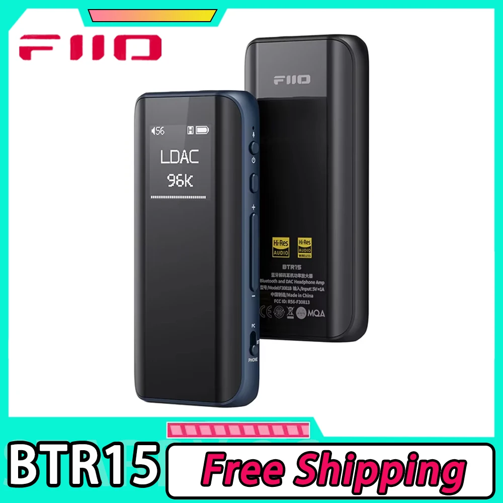 FiiO BTR15 Bluetooth 5.1 Headphone Amplifier DSD256 Receiver LDAC/aptX Adaptive with 3.5mm/4.4mm Customized Earphone Accessories