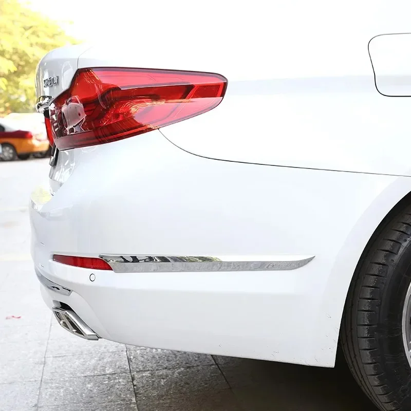 For BMW 5 Series G30 2018-2022 ABS Carbon Fiber Car Side Rear Bumper Decoration Strips Stickers Car Accessories