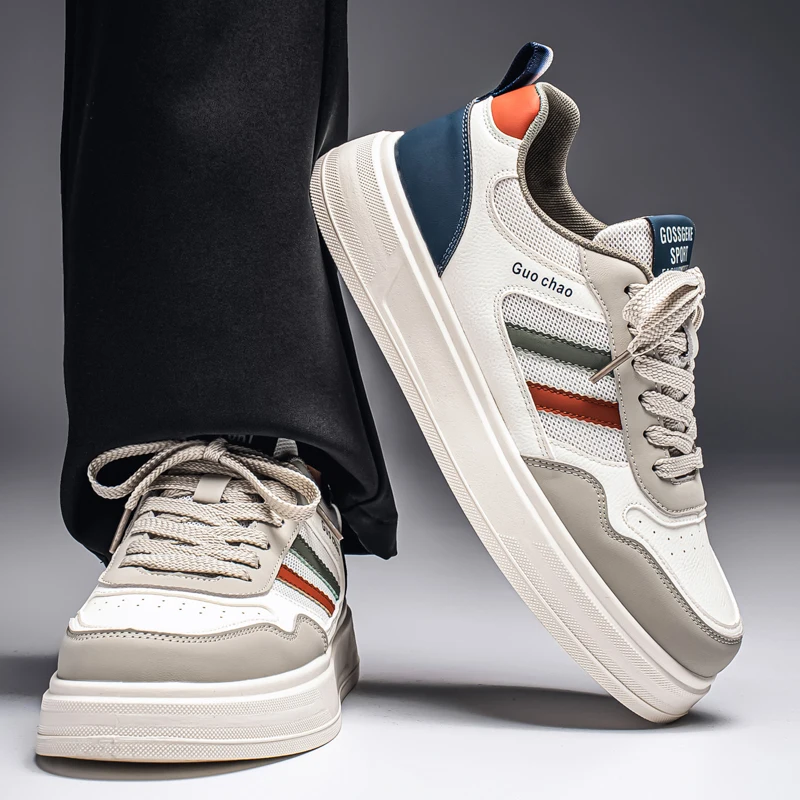 

Men's Casual Work Shoes Spring 2026 Anti-Slip Sports Increased Height White Trendy Shoes Comfortable Breathable Mesh