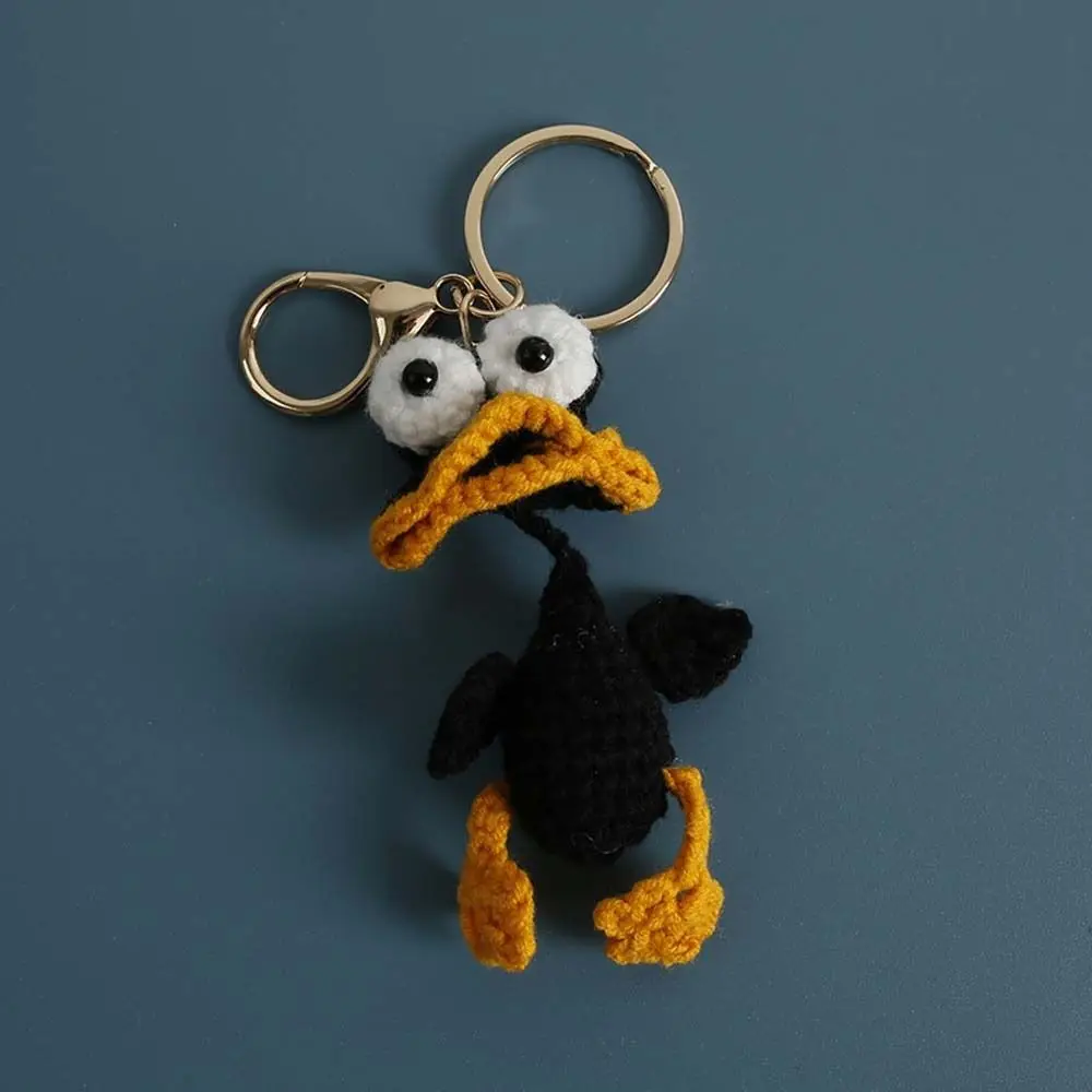 Jewelry Gift Funny Crochet Keychains Cute Cartoon Animal Doll Duck Doll Pendant Handmaking Woven Knitting Keyring Car Key Ring