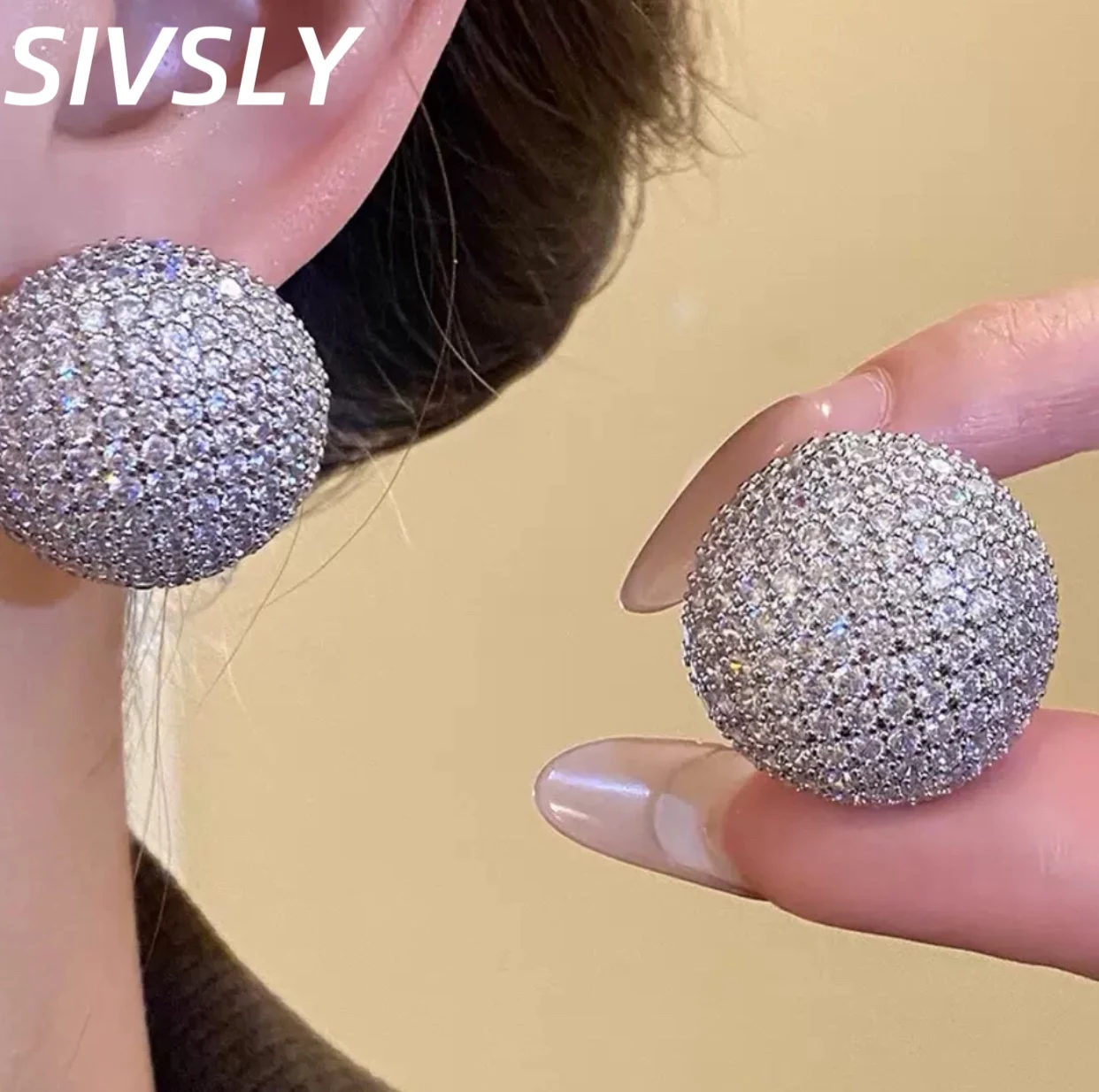 

Роскошные французские ретро-серьги с цирконием, простые, но элегантные, модные, изящные, универсальные.