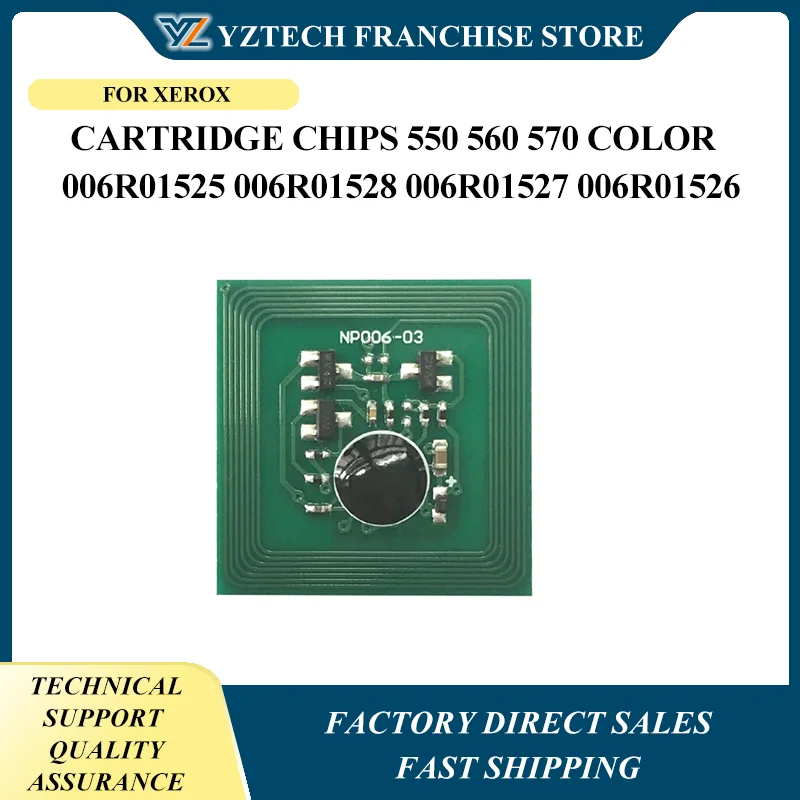 4x Toner Chip Compatible Powder Toner Reset For Xerox 550 560 570 Color Cartridge Chips 006R01525 006R01528 006R01527 006R01526